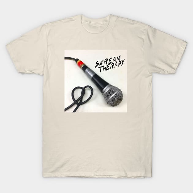 Scream Therapy book cover microphone heart T-Shirt by Scream Therapy